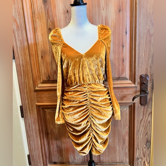 NWT MINKPINK Meknes Ruched mini VELVET DRESS - Picture 2 of 11